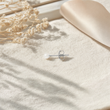 Boucle d'Oreilles Bouton AYA | Argent & Perles de Culture Blanches 4/5mm