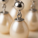 Boucle d'Oreilles MINÉA | Or Blanc & Perles de Cultures Roses