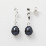 Boucles d'Oreilles TAHORA | Argent & Perles de Culture Black Tahiti