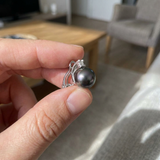 Boucle d'Oreilles -Perles de Tahiti- Ovale Diamètre 8-9 mm- Argent
