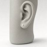 Boucle d'Oreilles Bouton AYA | Argent & Perles de Culture Blanches 4/5mm
