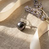 Boucle d'Oreilles -Perles de Tahiti- Ovale Diamètre 8-9 mm- Argent