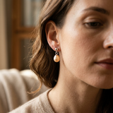 Boucle d'Oreilles MINÉA | Or Blanc & Perles de Cultures Roses