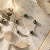 Bracelet Femme - 5 Perles de Tahiti 9-10mm
