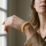 Bracelet Porte Bonheur - Perle d'Eau Douce Dorée