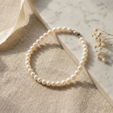 Bracelet NOELYSE | Or Blanc & Perles Blanches