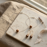 Parure Chocolat — Collier, Boucles & Bracelet