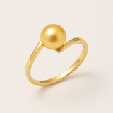 Bague ZIGZAG | Or Jaune & Perle de Culture Dorée