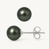 Boucle d'Oreilles Bouton AYA | Argent & Perles de Tahiti