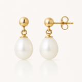 Boucle d'Oreilles MINÉA | Or Blanc & Perles de Cultures Blanches