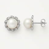 Boucles d'Oreilles COROLLE | Perles Blanches