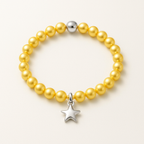 Bracelet Croix Porte Bonheur - Perle d'Eau Douce Dorée