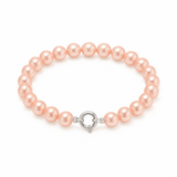 Bracelet NOELYSE | Or Blanc & Perles Roses