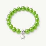 Bracelet Porte Bonheur Etoile - Perles d'Eau Douce Vertes