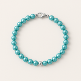 Bracelet Porte Bonheur - Perles d'Eau Douce Bleu Turquoises