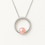 Collier CIRCLE | Argent & Perle de Culture Rose