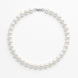 Collier NOELYSE | Argent & Perles Blanches | 7/8 mm | Fermoir Mousqueton