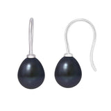 Boucles d'Oreilles DIANA | Argent & Perles de Culture Black Tahiti