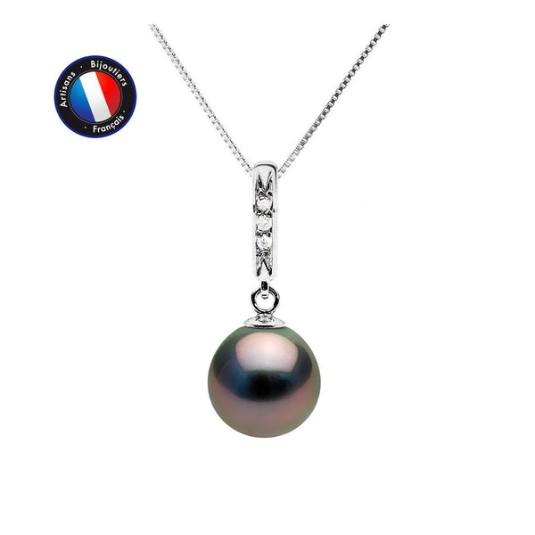 Collier LYA | Or Blanc & Perle de Tahiti