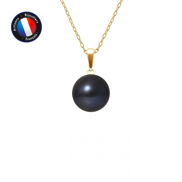 Pendentif PAOLINA | Or Jaune & Perle d'eau douce Noire