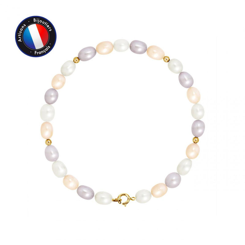 Bracelet MARTHA | Or Jaune & Perles de Culture Multicolores