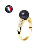 Bague ARIANE | Or Jaune, Diamants & Perle de Tahiti