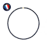 Collier NOELYSE | Or Jaune & Perles Noires | 6/7 mm