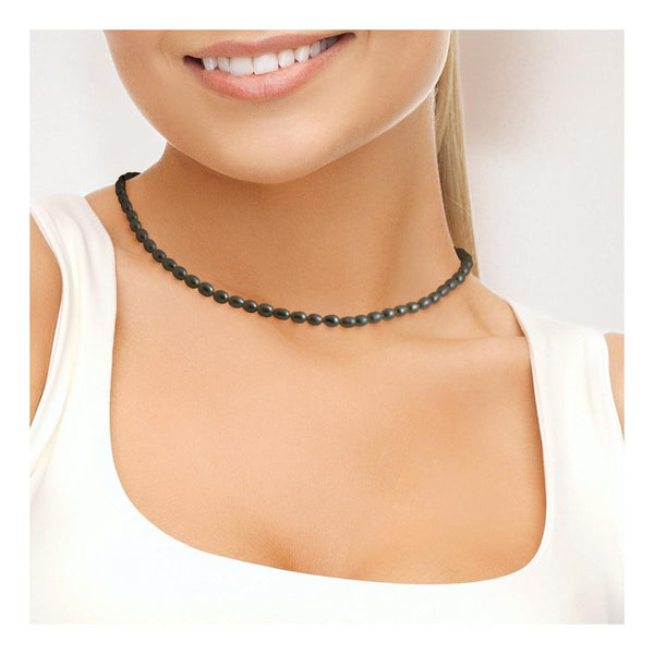 Collier NOELYSE | Or Jaune & Perles Noires | 6/7 mm