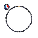 Collier NOELYSE | Or Jaune & Perles Noires | 8/9 mm