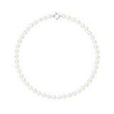 Collier Perles de Cutlure- Diamètre 8-9 mm Blanc- Bijou Femme