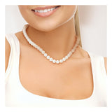 Collier Perles de Cutlure- Diamètre 8-9 mm Blanc- Bijou Femme