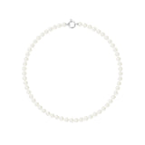 Collier NOELYSE | Argent & Perles Blanches | 6/7 mm | Fermoir Mousqueton