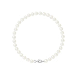 Bracelet NOELYSE | Argent & Perles Blanches | 5/6 mm | Fermoir Mousqueton