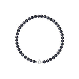 Bracelet Argent & Perles de Culture Black Tahiti - 4/5mm - Fermoir Anneau