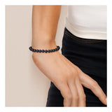 Bracelet NOELYSE | Argent & Perles Noires | 6/7 mm | Fermoir Réglable