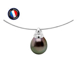 Collier- Perle de Tahiti- Bouton 8-9 mm- Bijou Femme