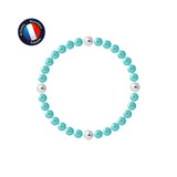 Bracelet Porte Bonheur - Perles d'Eau Douce Bleu Turquoises