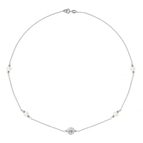 Collier CRISTAL | Argent, Cristal & Perles de Culture Blanches