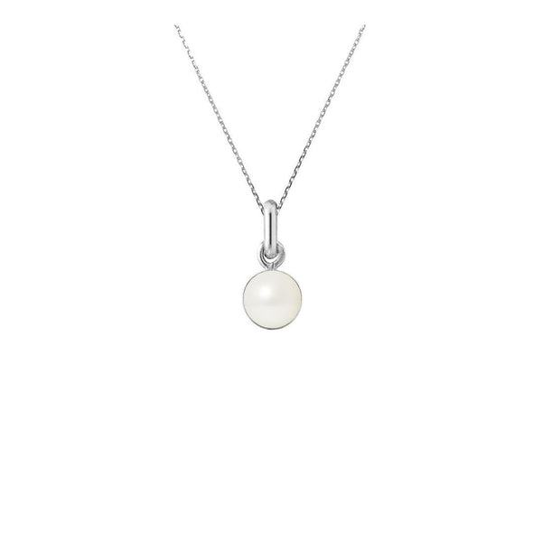 Collier- Perle de Culture- Diamètre 6-7  mm  Blanc-Argent