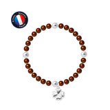 Bracelet Porte Bonheur Trêfle - Perles d'Eau Douce Chocolat