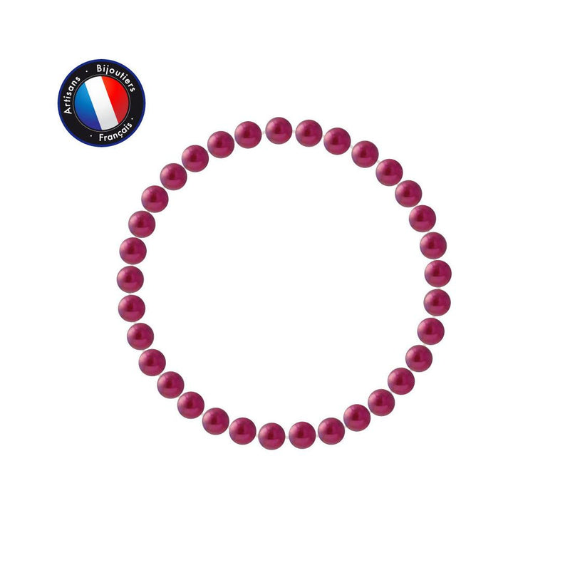 Bracelet Porte Bonheur - Perles d'Eau Douce Rouge Cerise