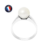 Bague IRINA | Or Blanc & Perle de Culture Blanche - 8/9mm