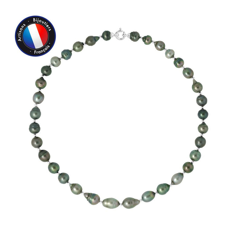 Collier JADE | Or Blanc & Perles de Tahiti