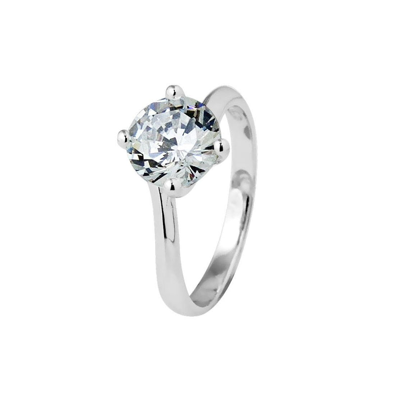 Bague Solitaire | Argent & Oxyde de Zirconium Blanc