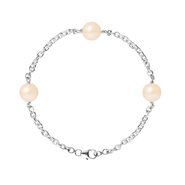 Bracelet- Perles de Culture d'Eau Douce Rose 9-10 mm