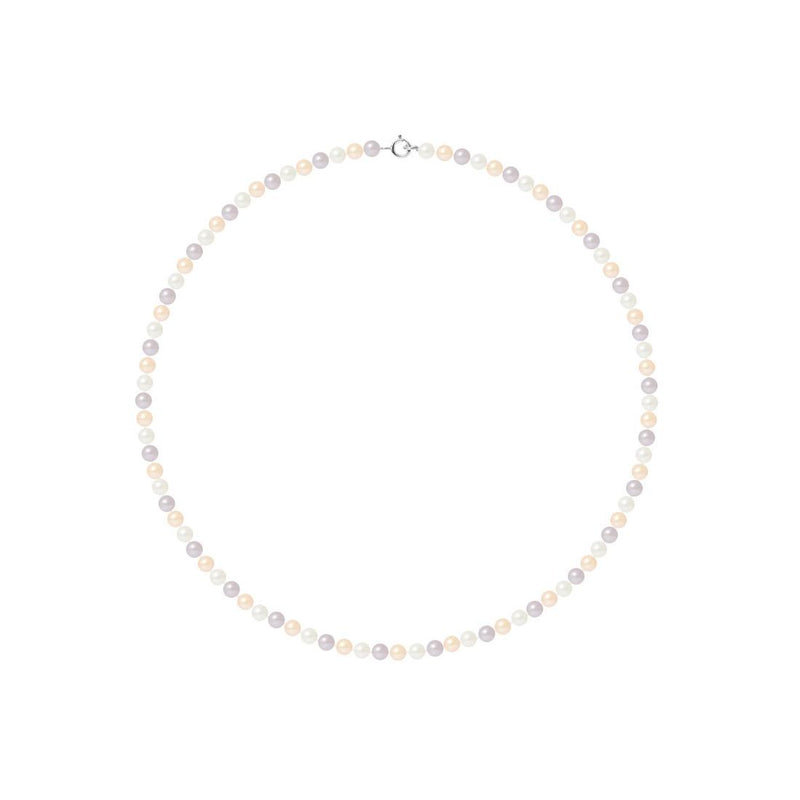 Collier NOELYSE | Argent & Perles Multicolores | 4/5 mm