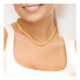 Collier- Perles de Culture d'Eau Douce Ronde 6-7  mm Gold-  OrJaune