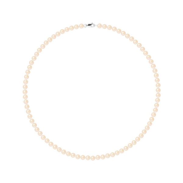 Collier NOELYSE | Argent & Perles Roses | 5/6 mm