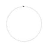 Collier NOELYSE | Argent & Perles Blanches | 5/6 mm | Fermoir Mousqueton