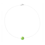 Collier- Perle de Culture d'Eau Douce- Diamètre 9-10 mm Vert Tonic- Argent 925 Millièmes